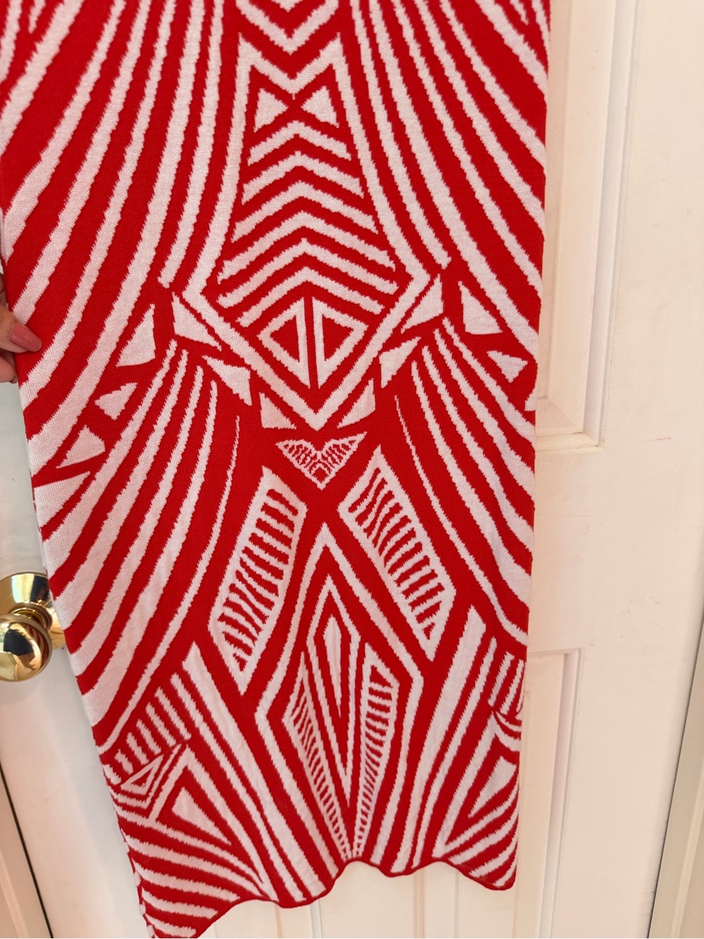 Gianni Bini woven knit tank midi dress, Red and White Bodycon Fit, Sz M - Picture 10 of 15